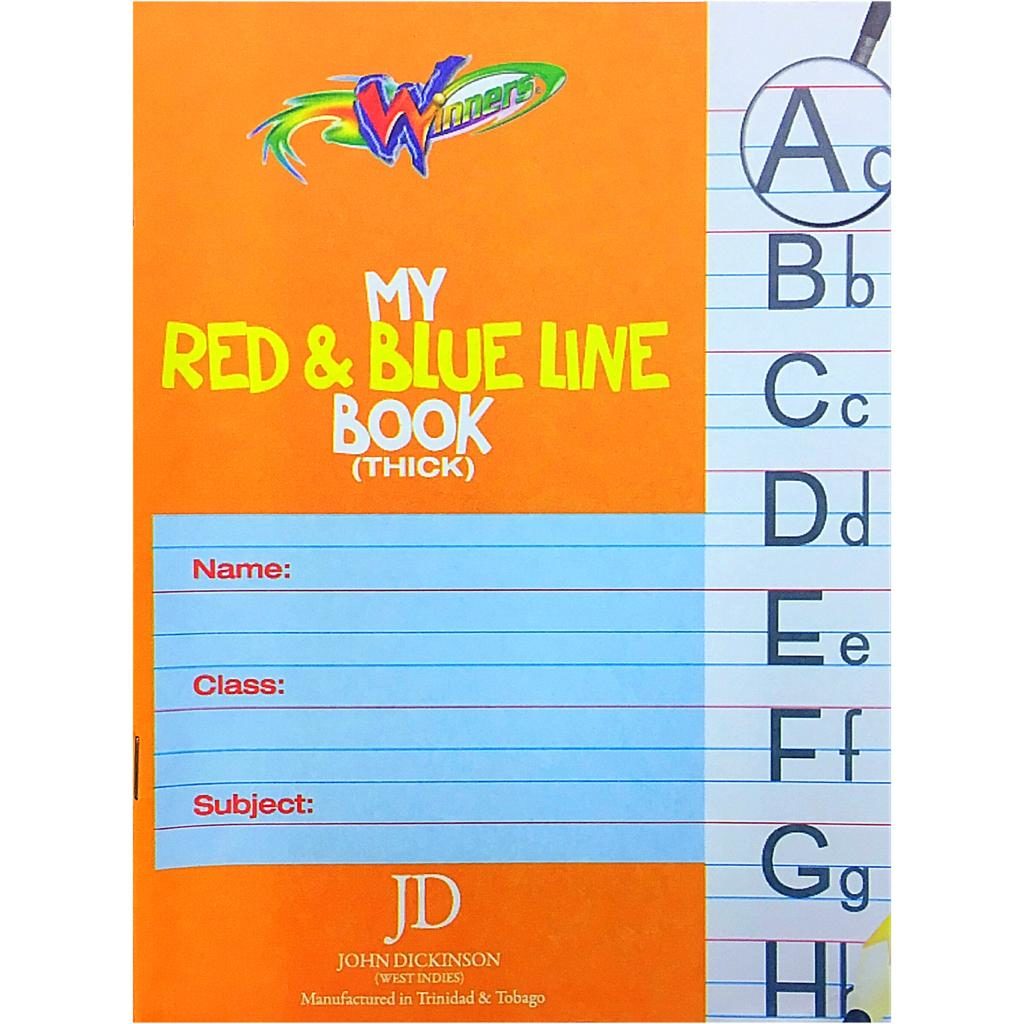 Winners - Red & Blue Copy Books Thick Lines (12pc) - Charran's Chaguanas