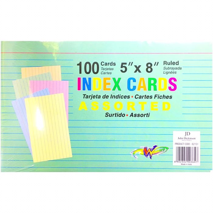 Winners - Large Assorted Coloured Index Cards - Charran's Chaguanas